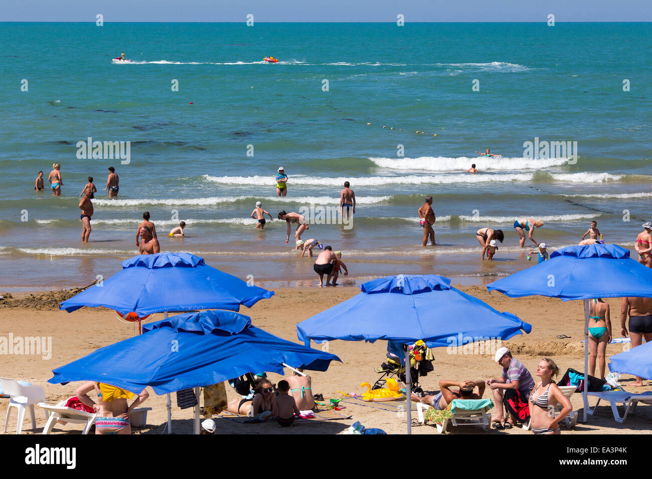 Plage de la mer Noire, Anapa, région de Krasnodar, Russie Banque D'Images