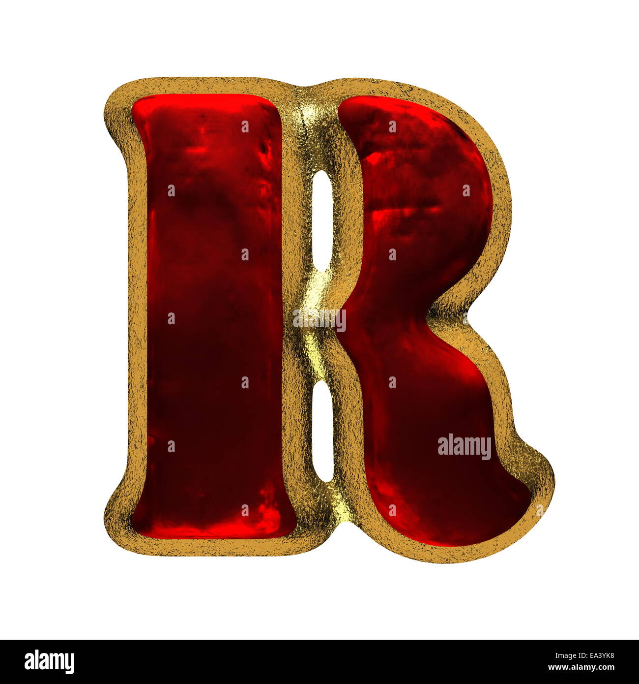 Lettre de velours avec de l'or Banque D'Images