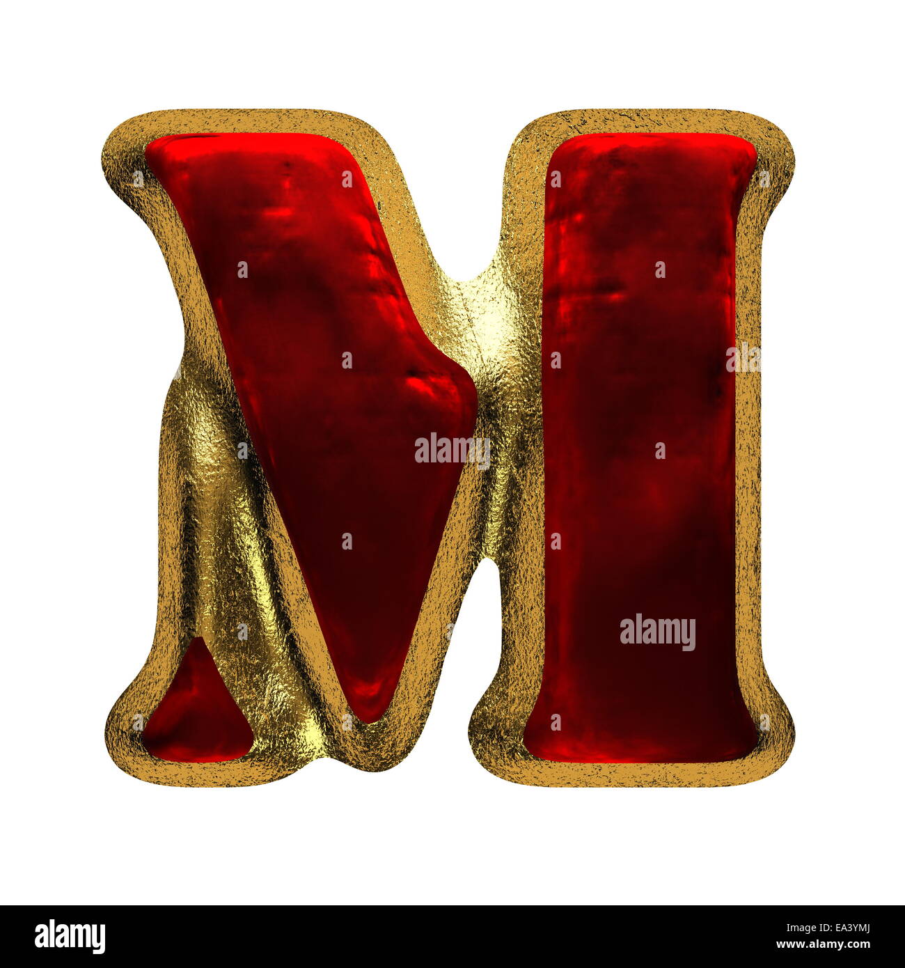 Lettre de velours avec de l'or Banque D'Images