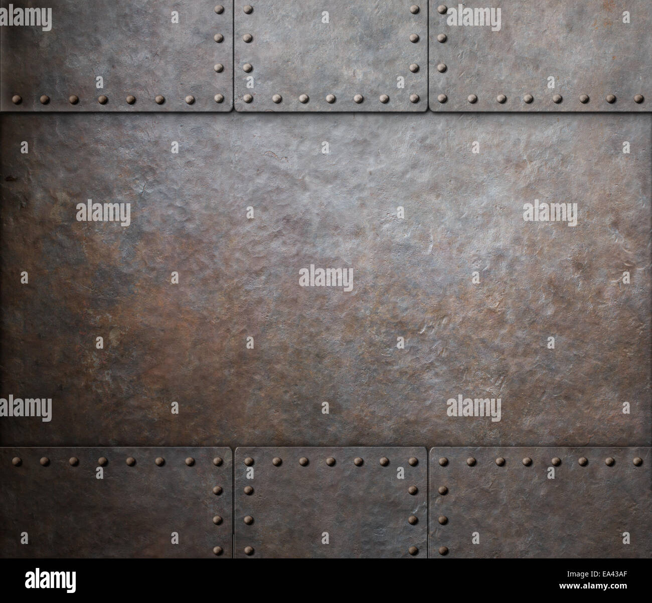 L'acier rouille metal texture avec rivets comme arrière-plan punk à vapeur Banque D'Images