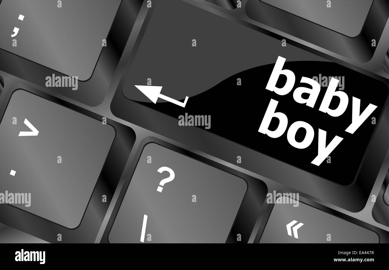 Baby Boy message sur la touche Entrée du clavier Banque D'Images