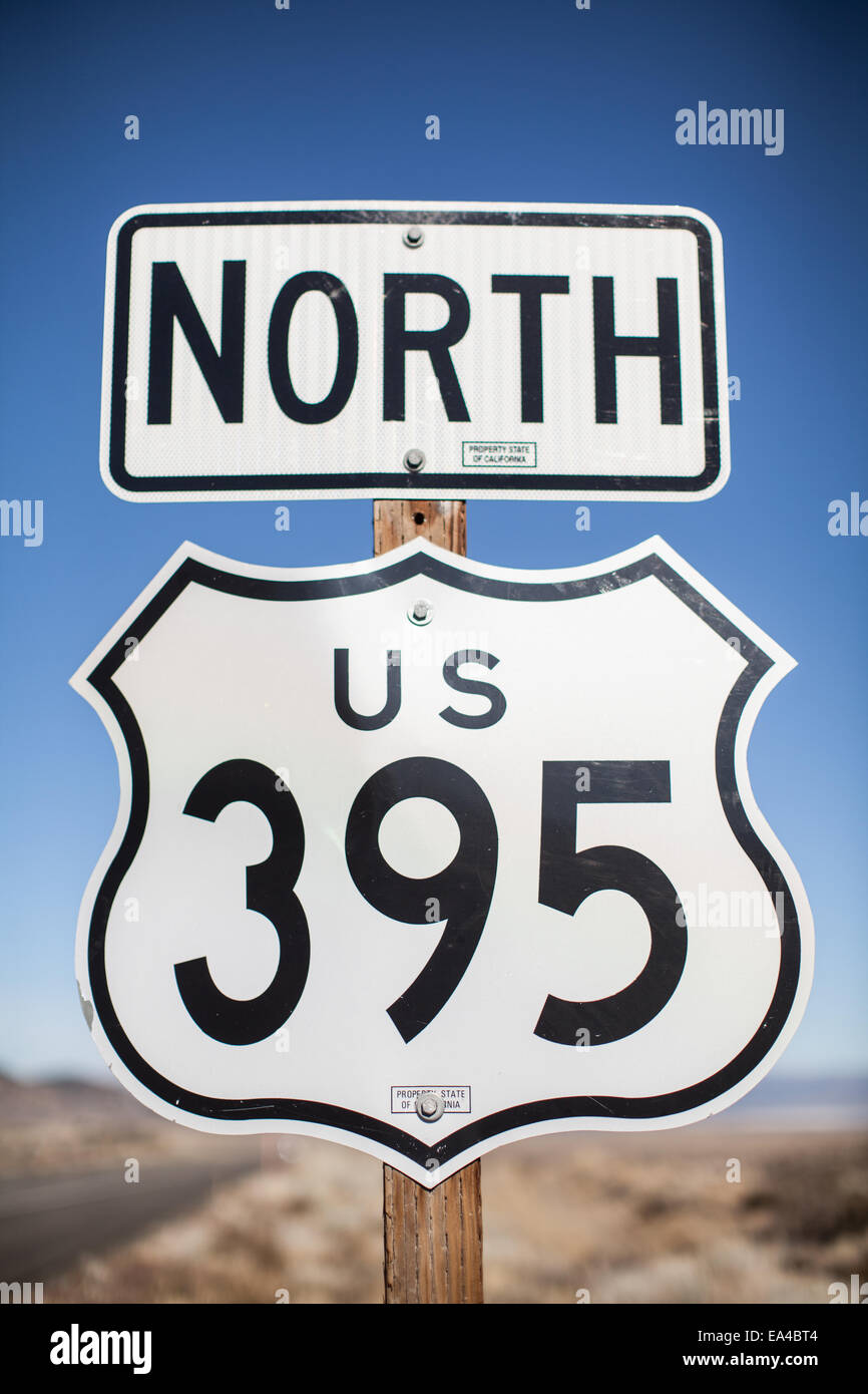 U.S. Route 395 Nord signe. Banque D'Images