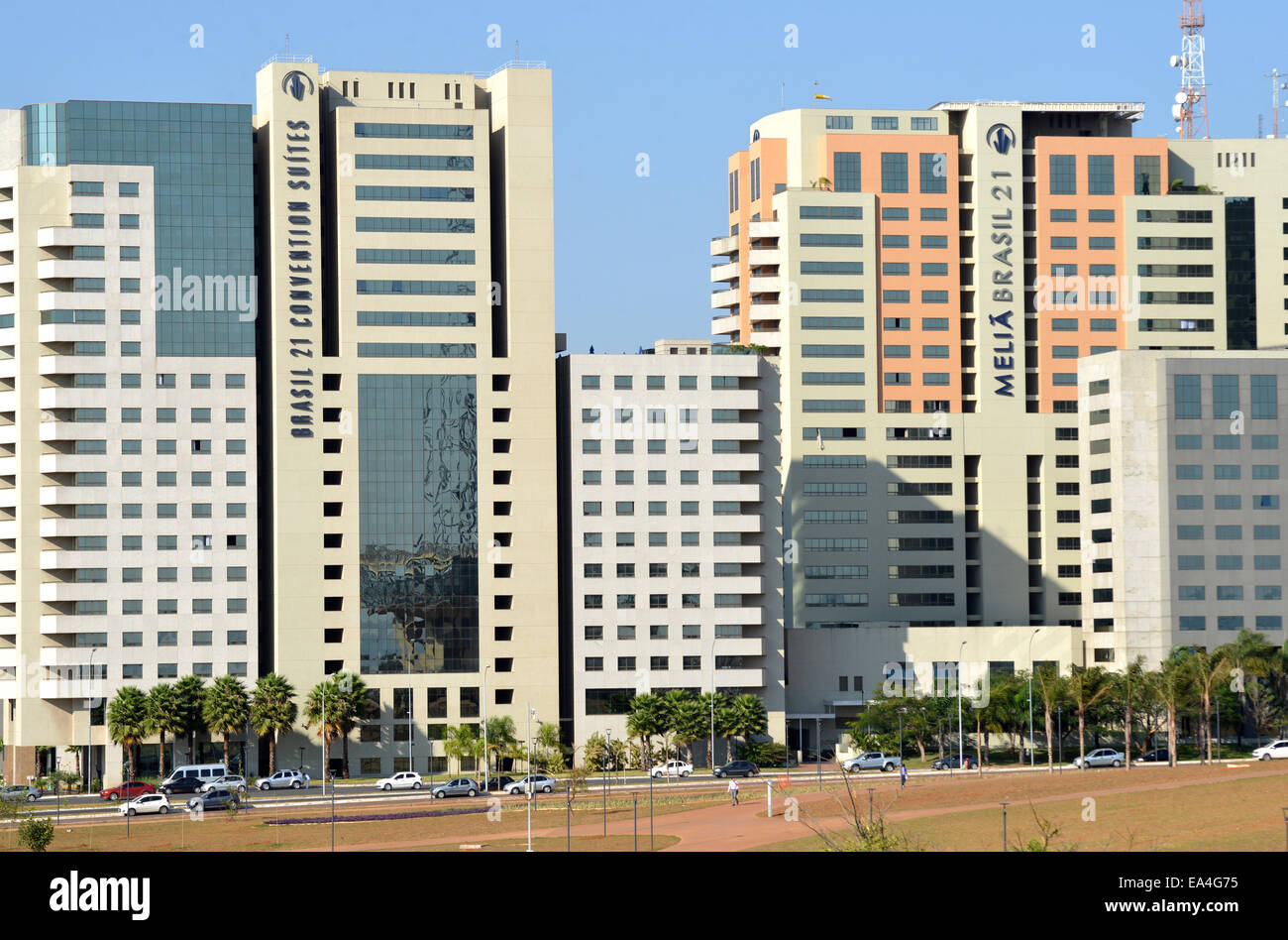 Les bâtiments modernes Brasilia Brésil Banque D'Images