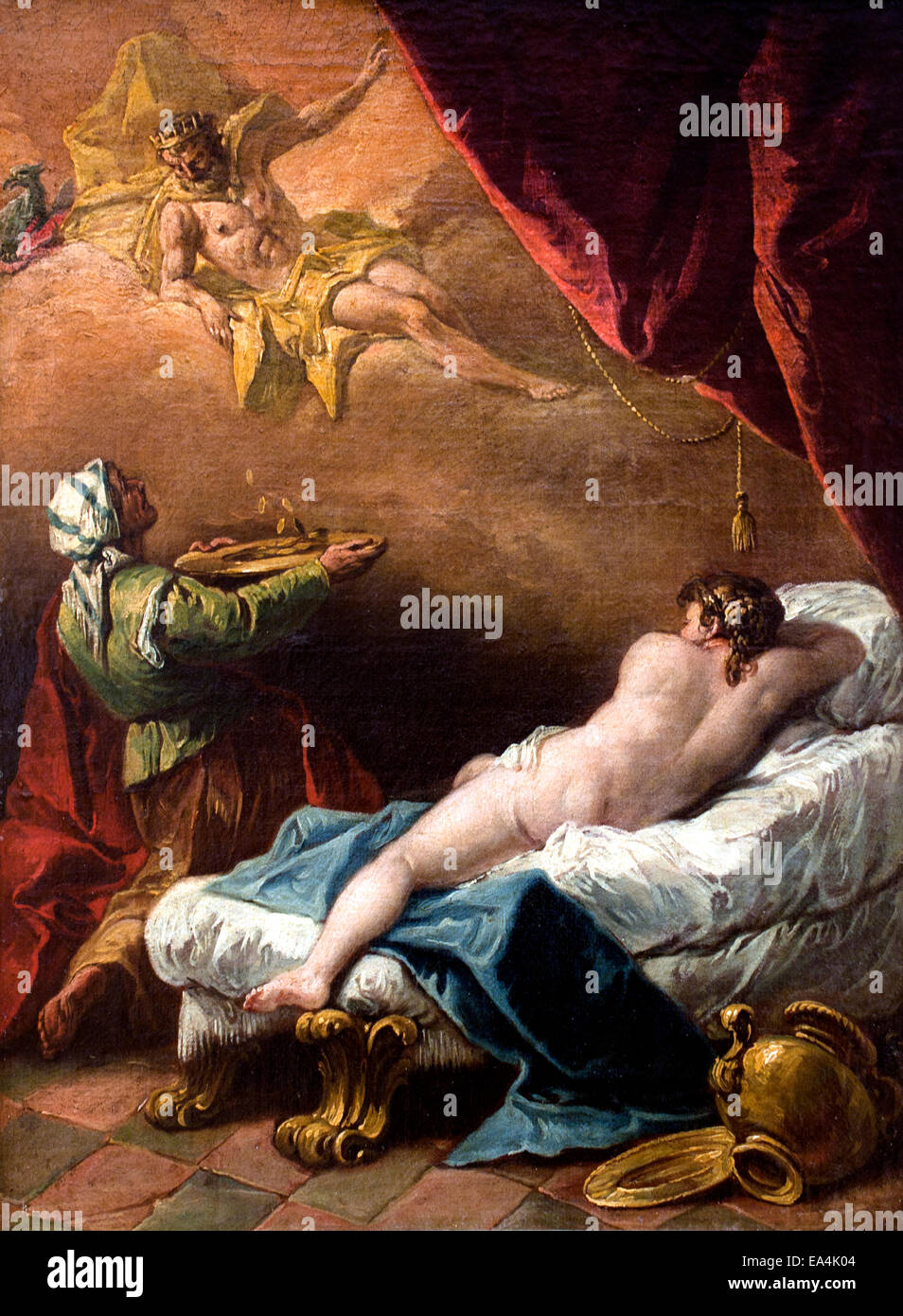Danaé par Francesco Fontebasso 1689 - 1767 peintre baroque ou Roccoco Italie Italien Banque D'Images