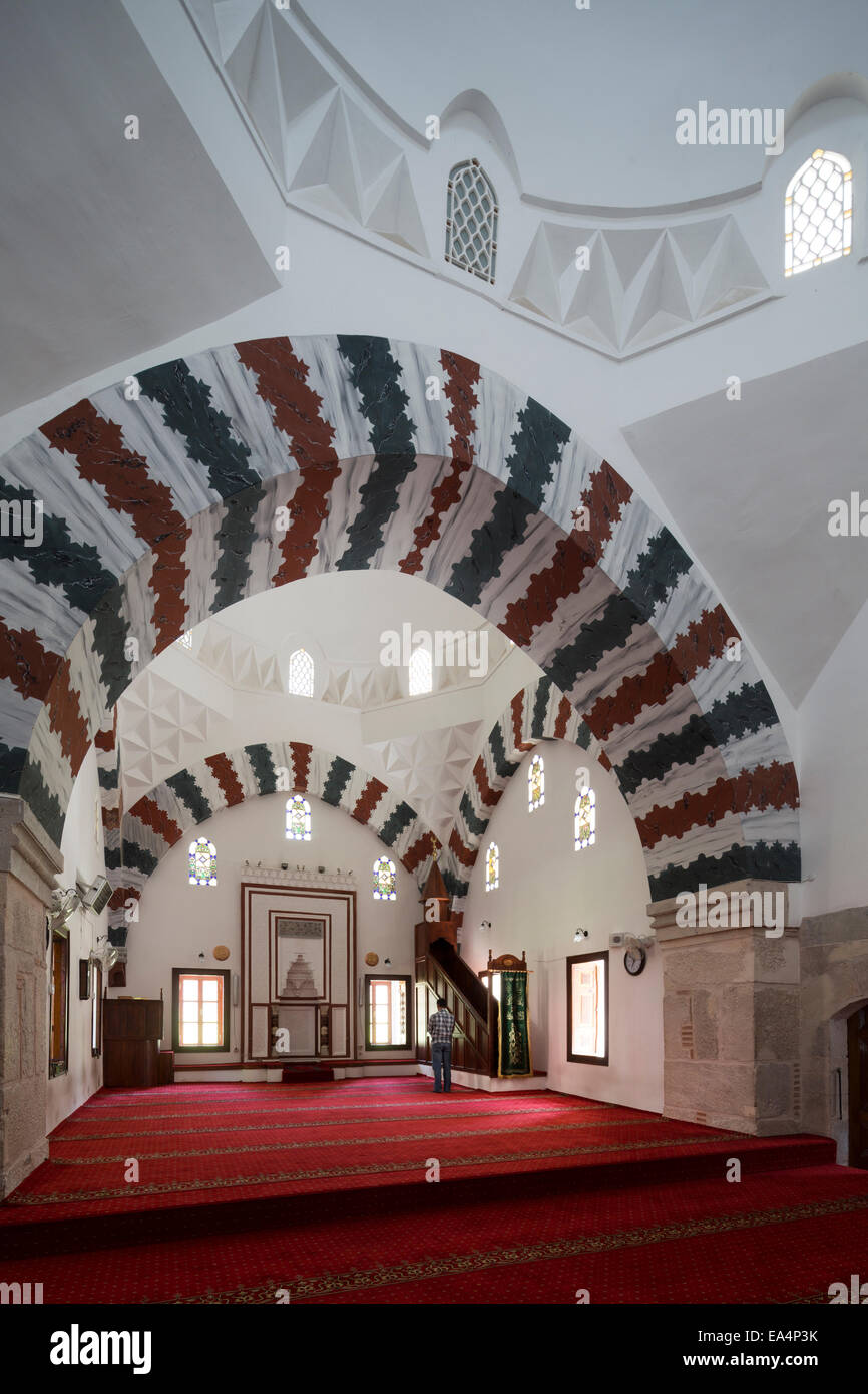 Grande salle de prière de la mosquée Bayezid Pasha, Amasya, Turquie Banque D'Images