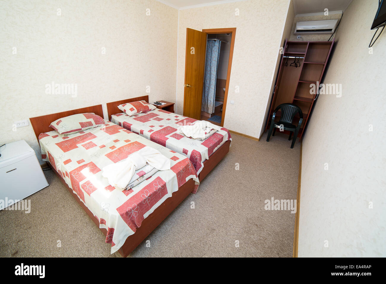 Maison moderne et design d'intérieur chambre à coucher de l'hôtel Banque D'Images