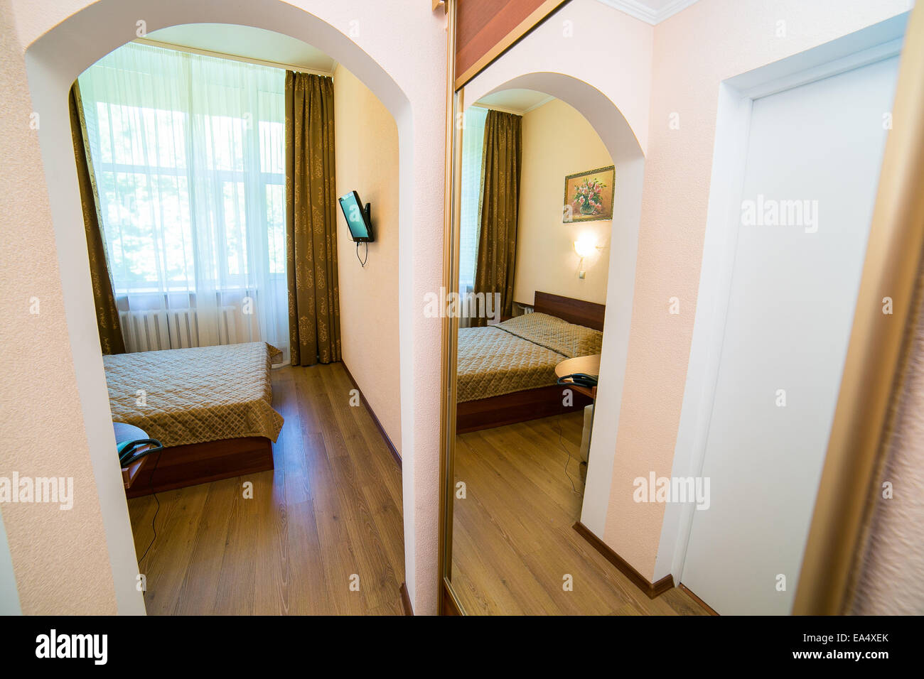 Maison moderne et design d'intérieur chambre à coucher de l'hôtel Banque D'Images