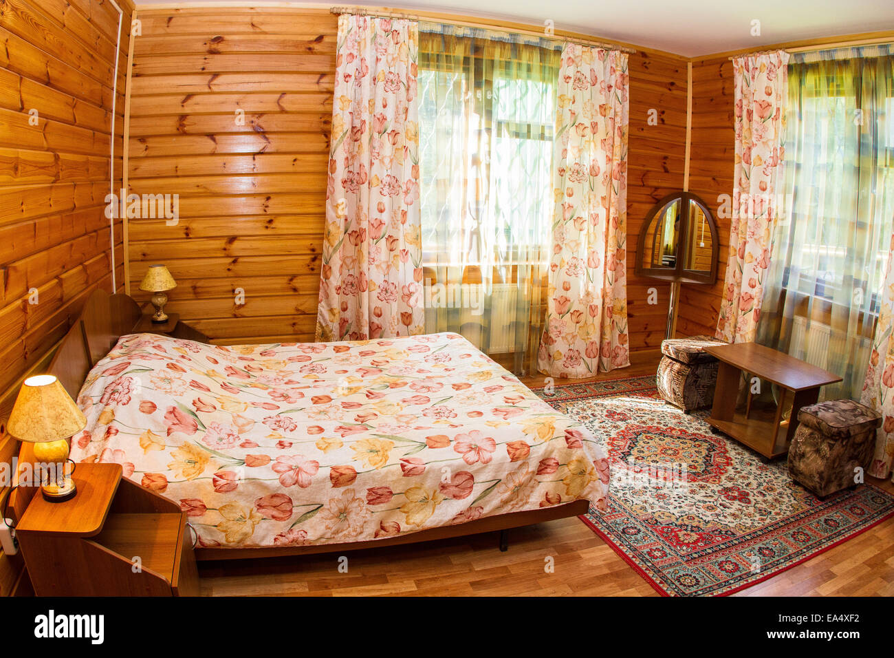 Maison moderne et design d'intérieur chambre à coucher de l'hôtel Banque D'Images