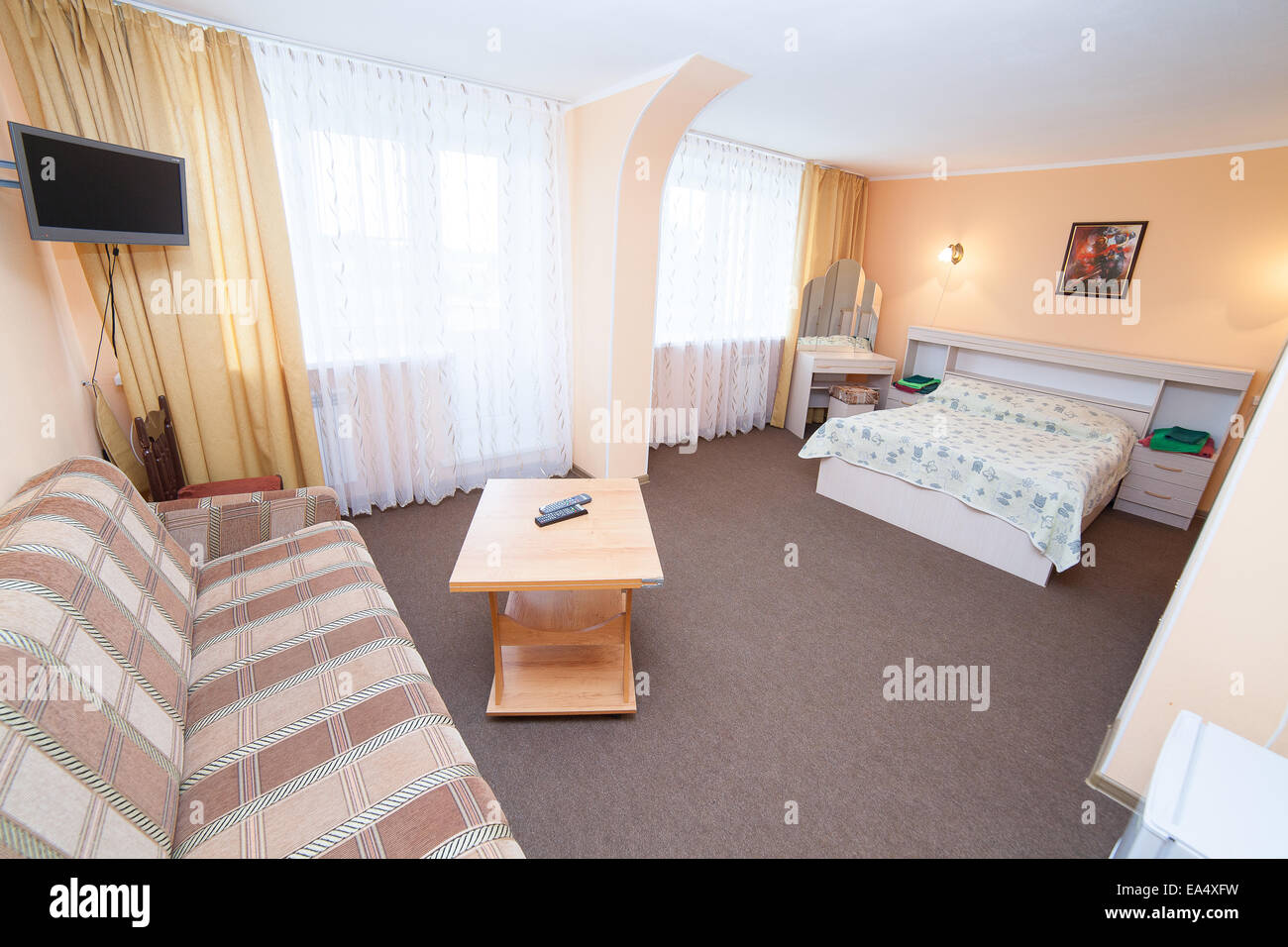 Maison moderne et design d'intérieur chambre à coucher de l'hôtel Banque D'Images