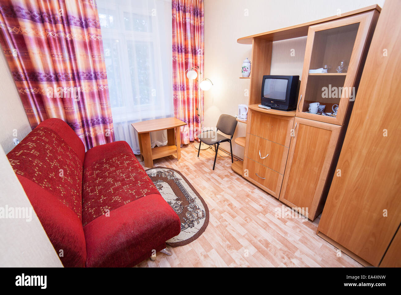 Maison moderne et design d'intérieur chambre à coucher de l'hôtel Banque D'Images