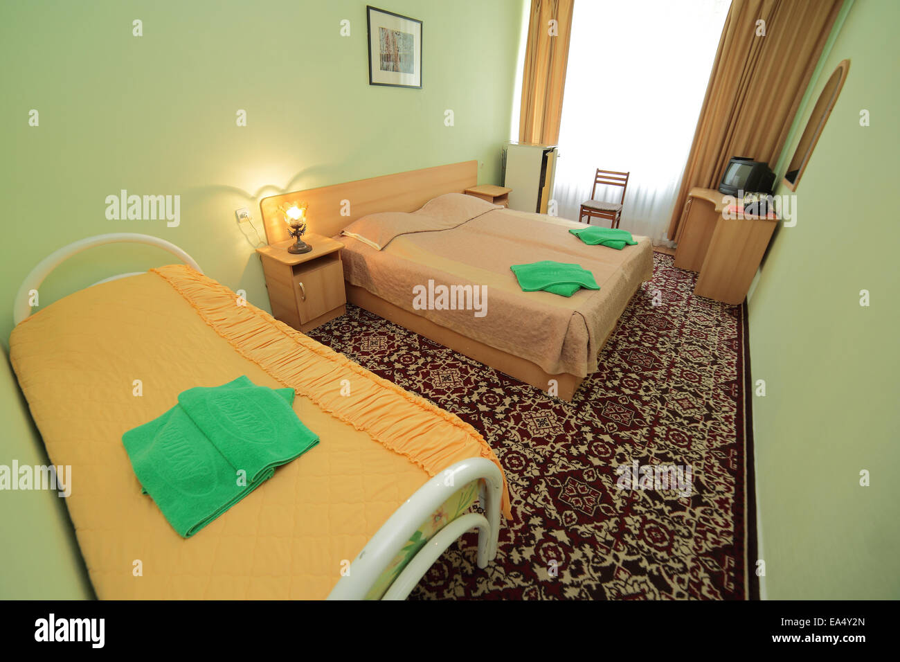 Maison moderne et design d'intérieur chambre à coucher de l'hôtel Banque D'Images