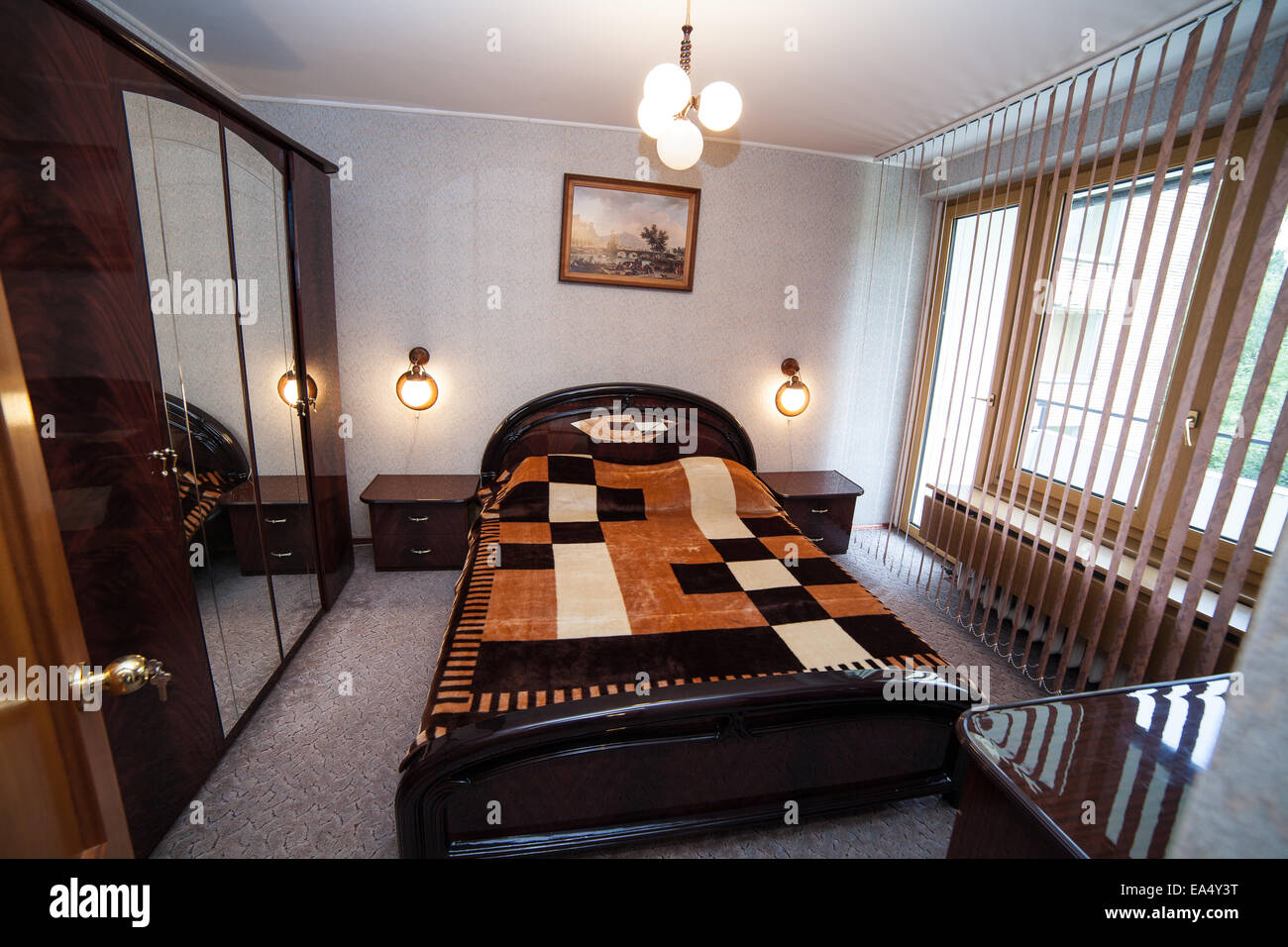 Maison moderne et design d'intérieur de l'hôtel chambre double Banque D'Images