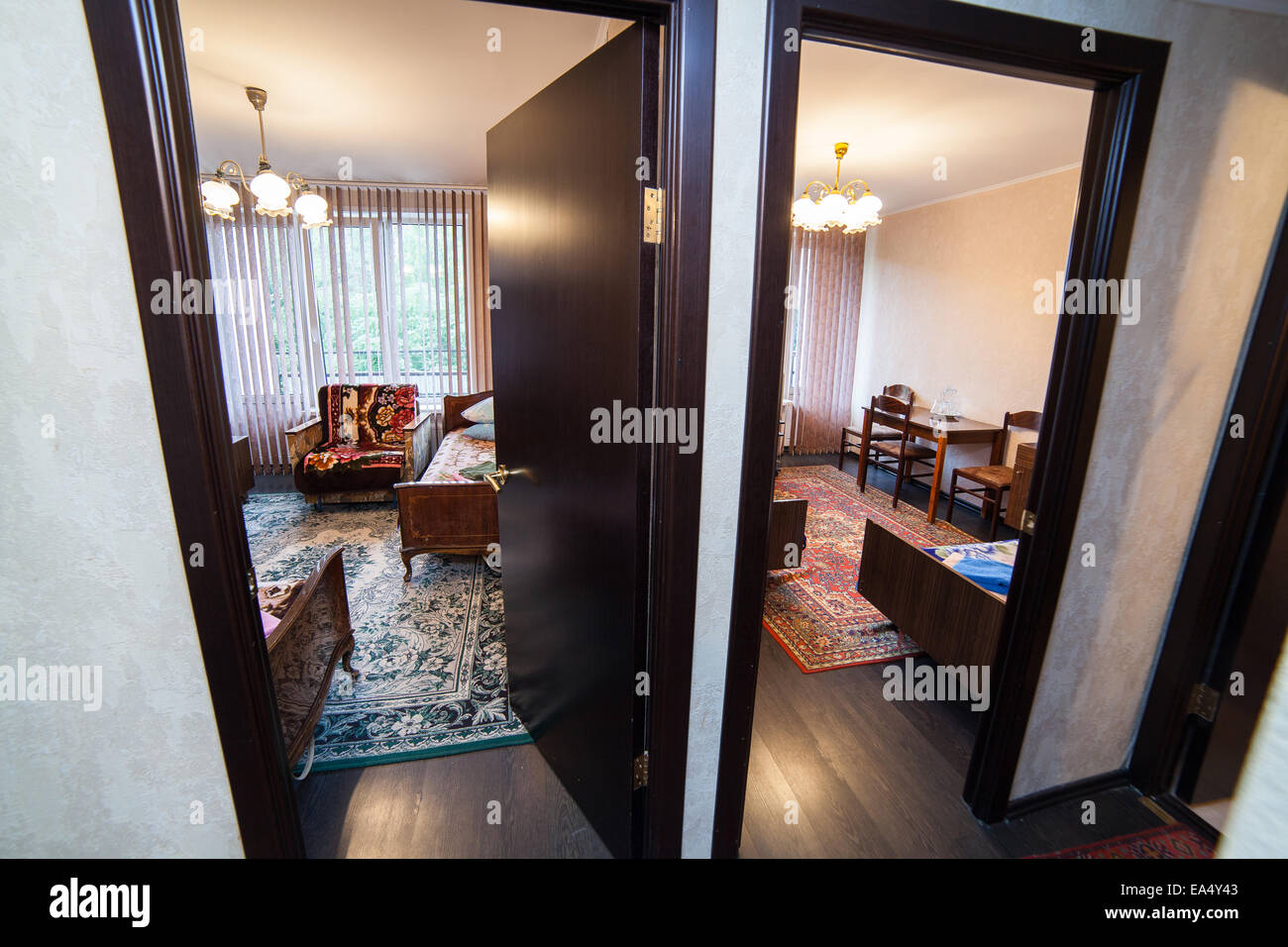 Maison moderne et design d'intérieur chambre à coucher de l'hôtel Banque D'Images