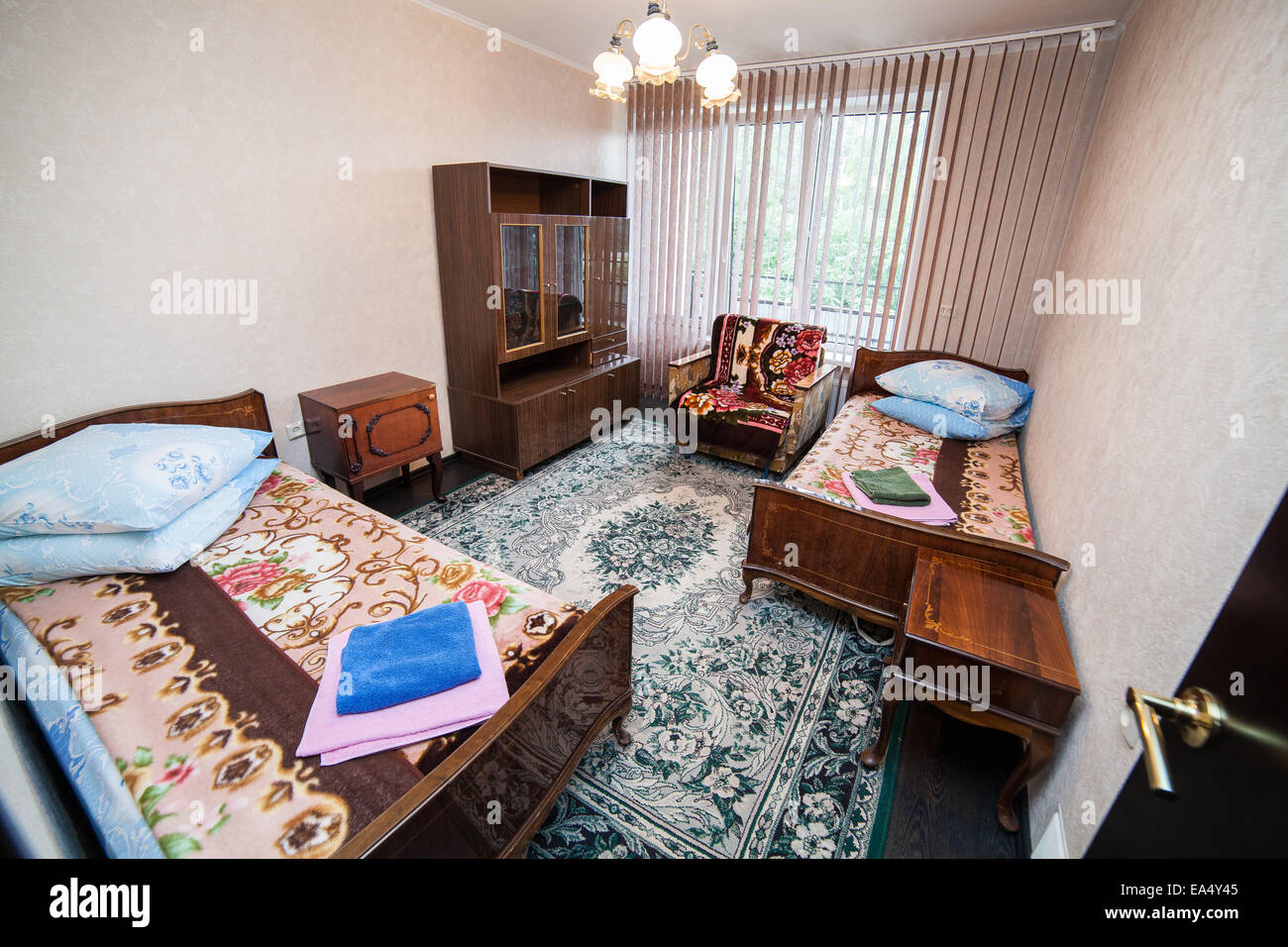 Maison moderne et design d'intérieur chambre à coucher de l'hôtel Banque D'Images