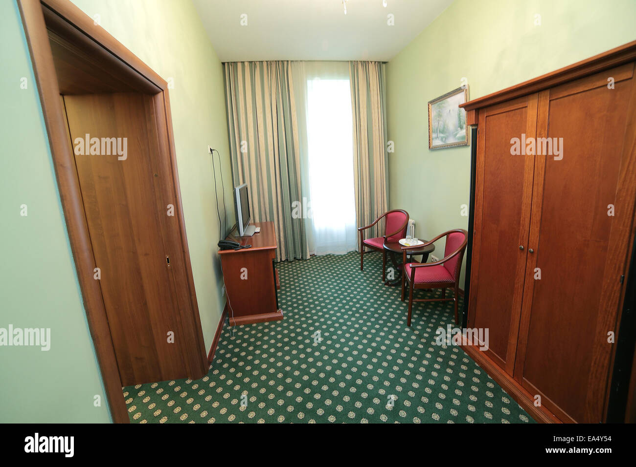 Maison moderne et design d'intérieur chambre à coucher de l'hôtel Banque D'Images