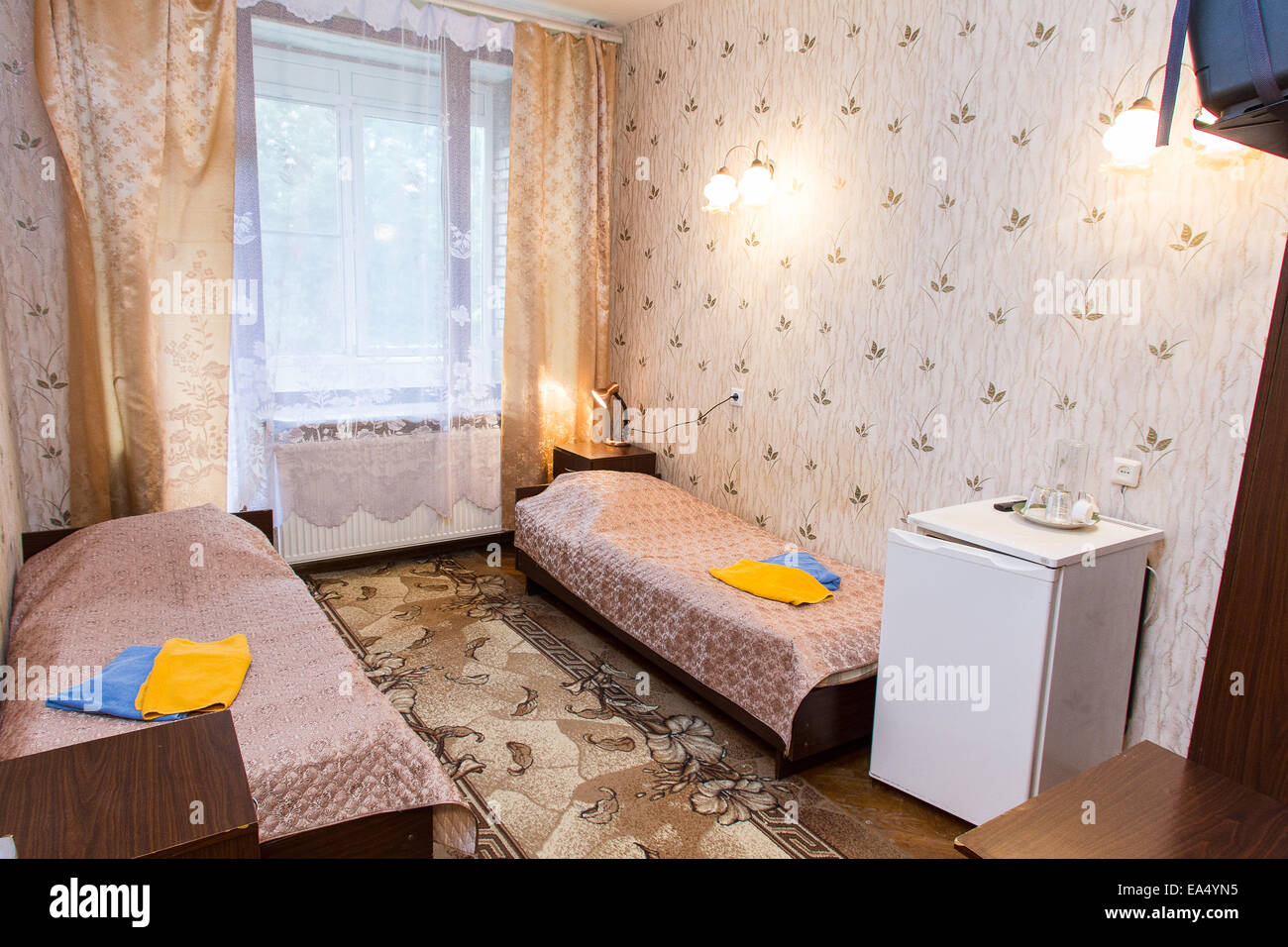 Maison moderne et design d'intérieur chambre à coucher de l'hôtel Banque D'Images