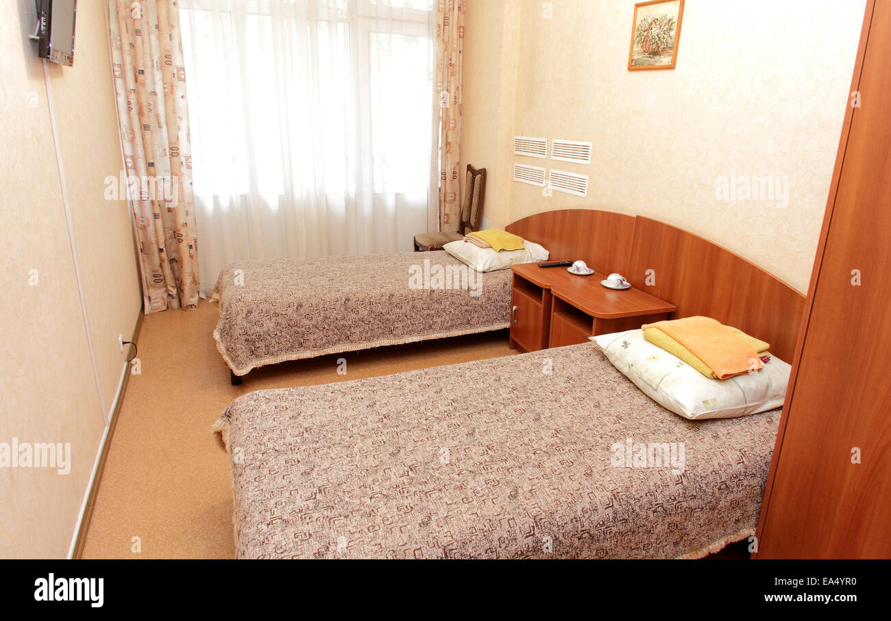 Maison moderne et design d'intérieur chambre à coucher de l'hôtel Banque D'Images