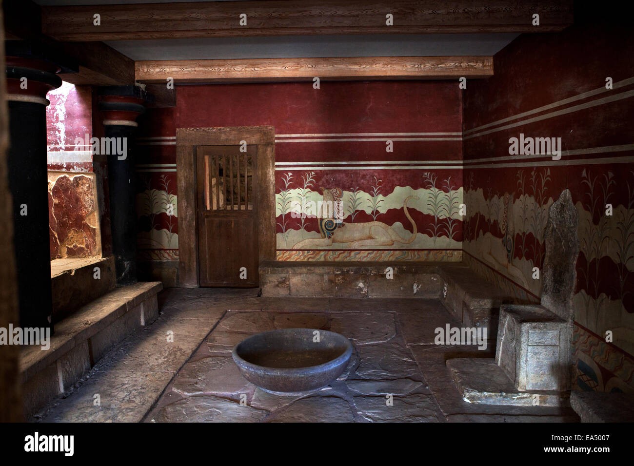 Knossos trône au Palace , Crète Grèce Banque D'Images