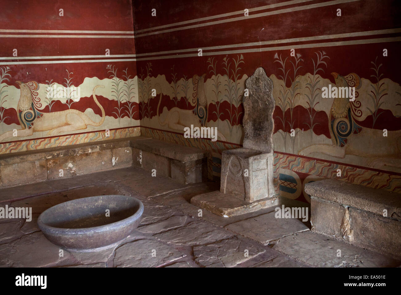 Knossos trône au Palace , Crète Grèce Banque D'Images