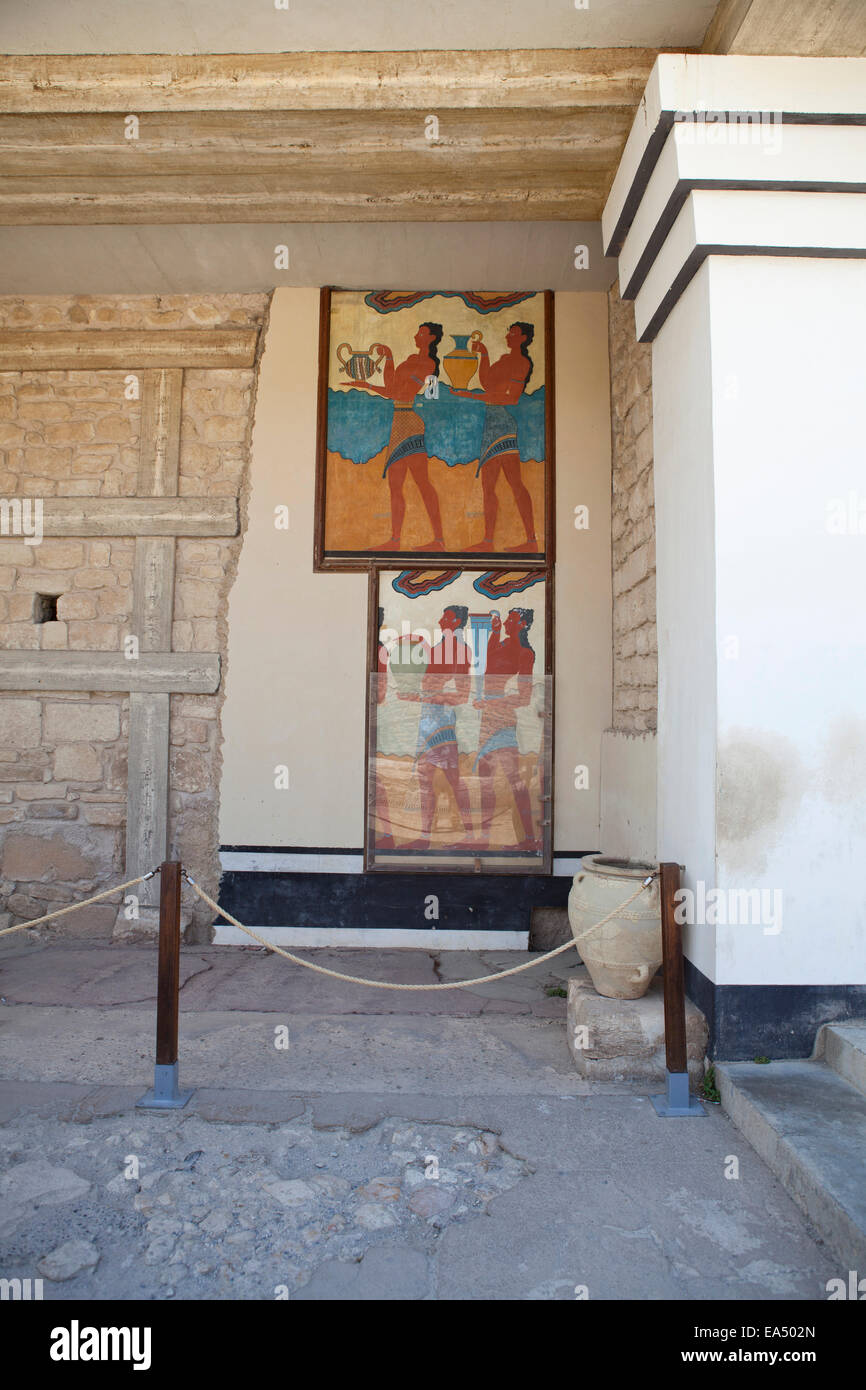 Les ruines de Knossos en Crète Grèce Banque D'Images