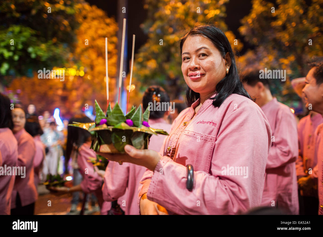 Loy Krathong festival de lumière, défilé de beauté Banque D'Images