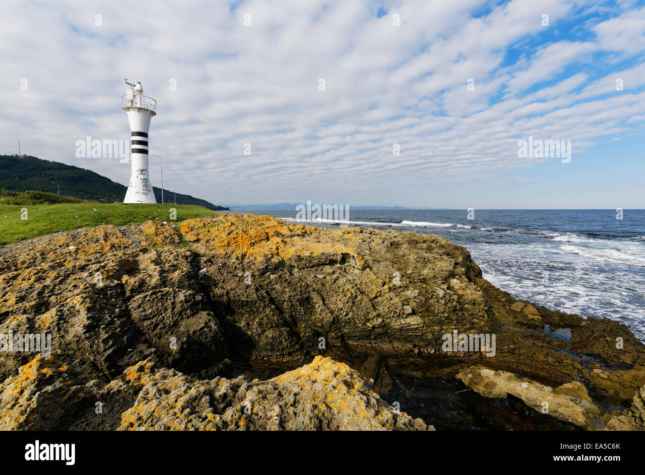 La Turquie, la mer Noire, de la Province d'Ordu, Cape Yason, Mer Noire, Lighthouse Banque D'Images