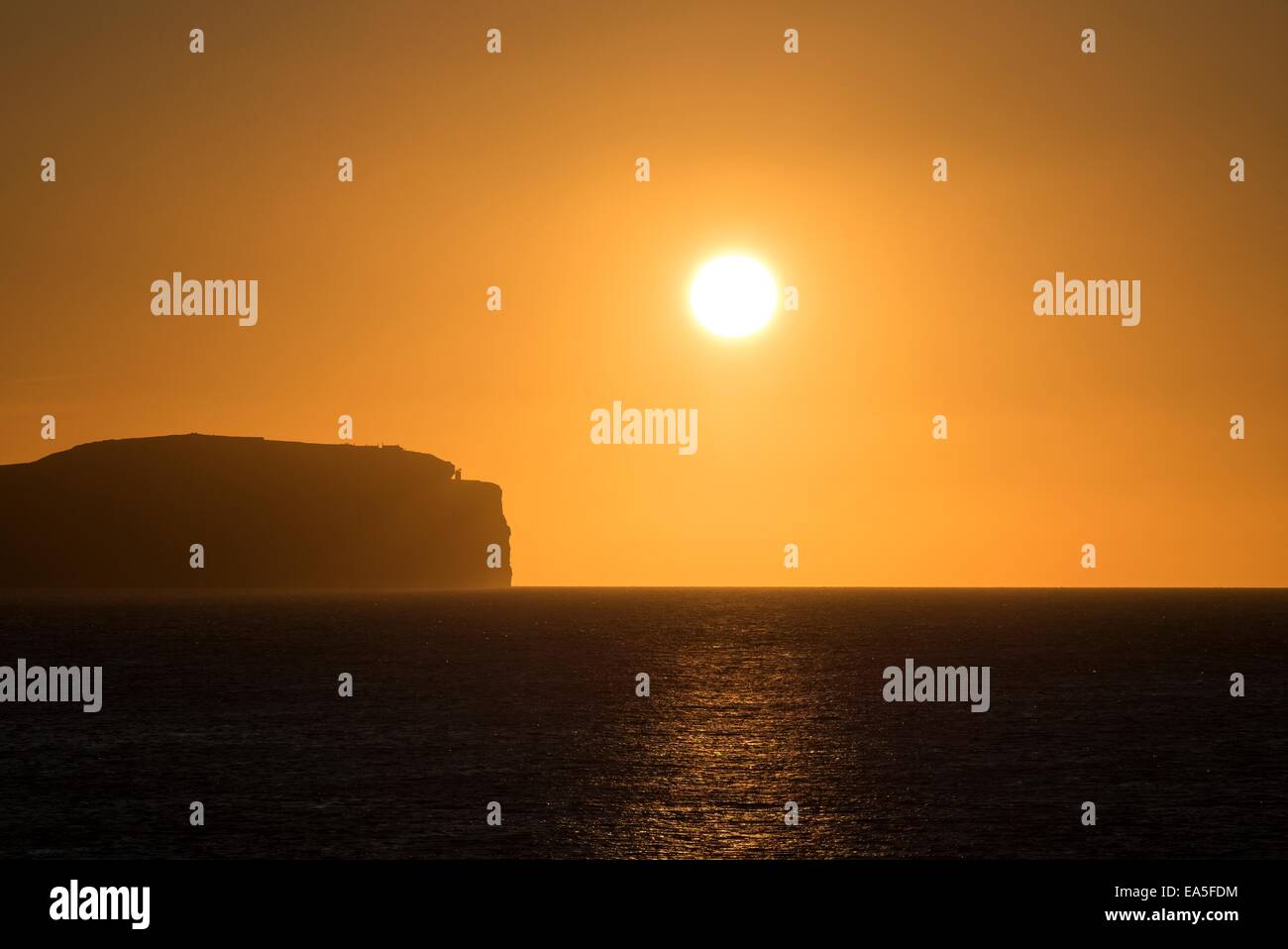 Royaume-uni, Ecosse, Dunnet Head, Pentland Firth au coucher du soleil Banque D'Images