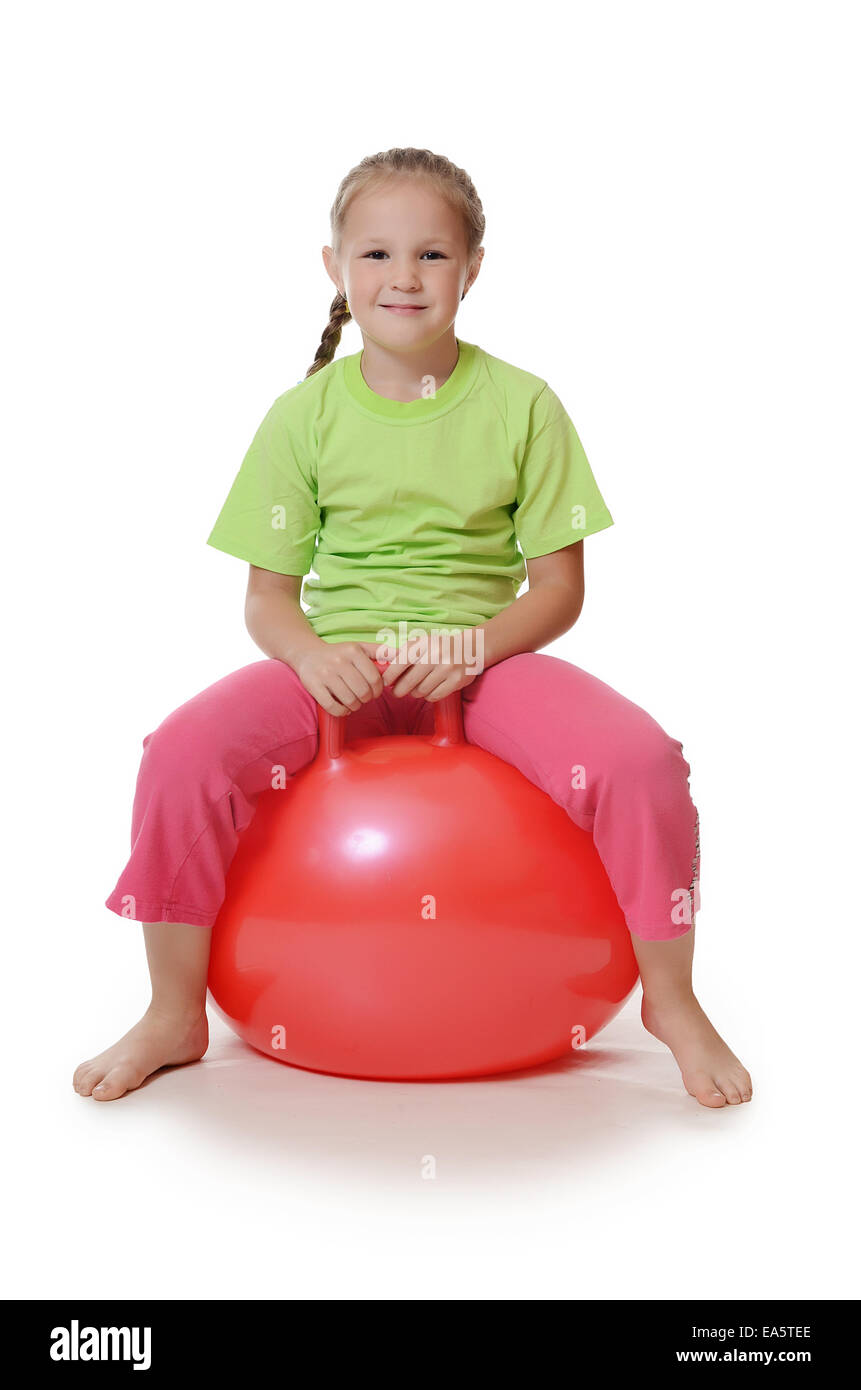 Little girl on gymnastic ball Banque de photographies et d'images à haute  résolution - Alamy