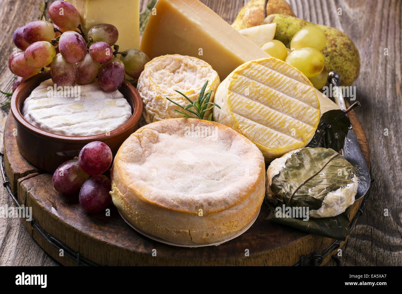 assiette de fromages Banque D'Images