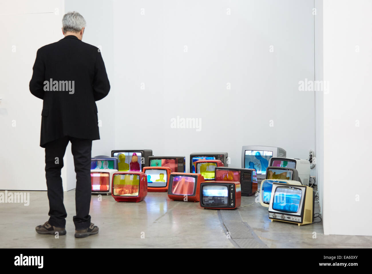 Turin, Italie. Nov 6, 2014. Artissima 2014, personnes et collectionneurs d'art contemporain à ernissage à Turin, Italie. Crédit : A. Astes/Alamy Live News Banque D'Images