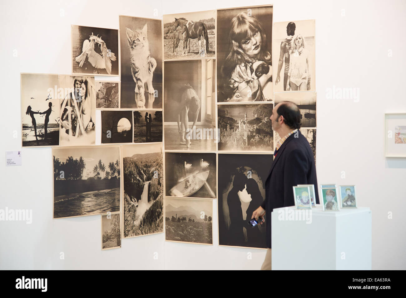 Turin, Italie. Nov 6, 2014. Artissima 2014, personnes et collectionneurs d'art contemporain à ernissage à Turin, Italie. Crédit : A. Astes/Alamy Live News Banque D'Images