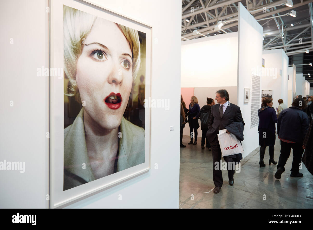 Turin, Italie. Nov 6, 2014. Artissima 2014, personnes et collectionneurs d'art contemporain à ernissage à Turin, Italie. Crédit : A. Astes/Alamy Live News Banque D'Images