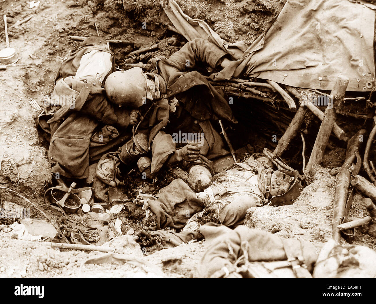 Des soldats allemands morts Ypres le 31 juillet 1917 Banque D'Images