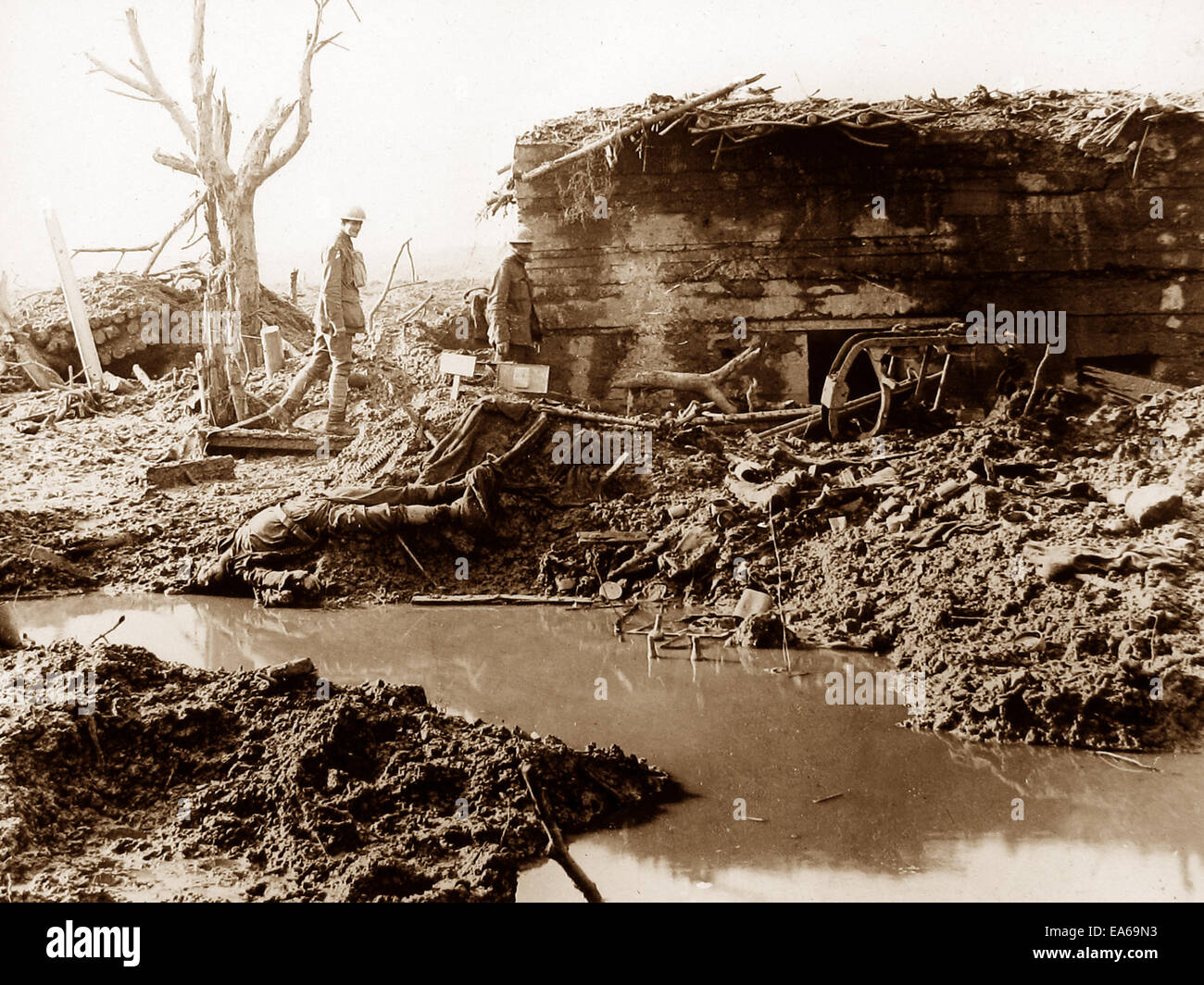 Point d'Ypres Belgique porte-jarretelles 24 octobre 1917 WW1 Banque D'Images