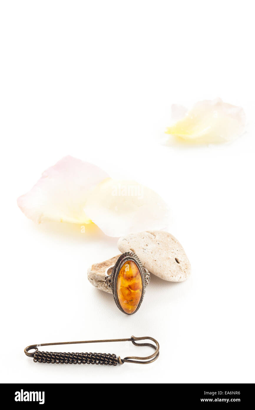 Vintage bague orange Banque D'Images