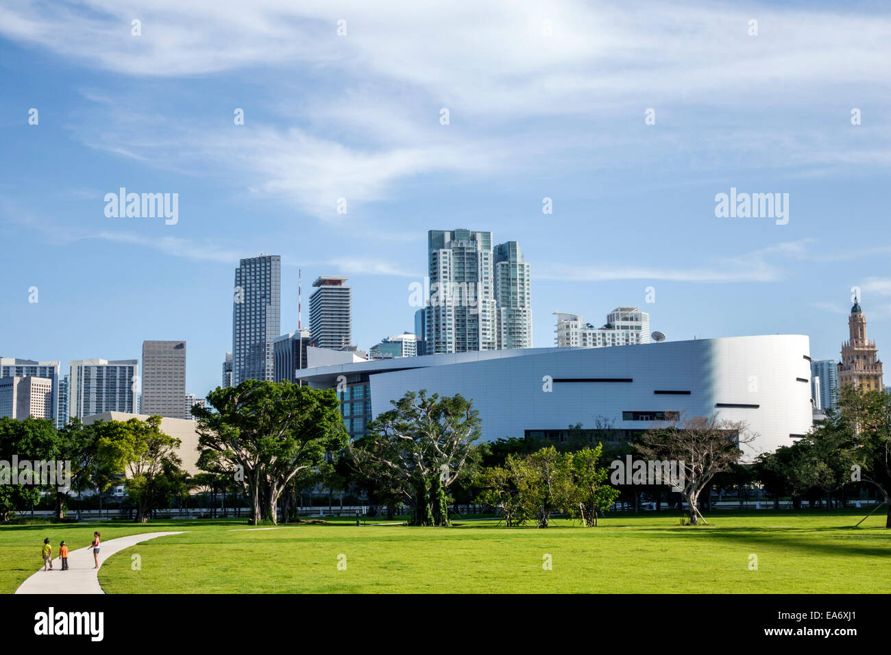 Miami Florida,Museum Park,horizon de la ville,gratte-ciel,haute élévation,bâtiments,bureau,condominium résidentiel appartements bâtiment bâtiments, Banque D'Images