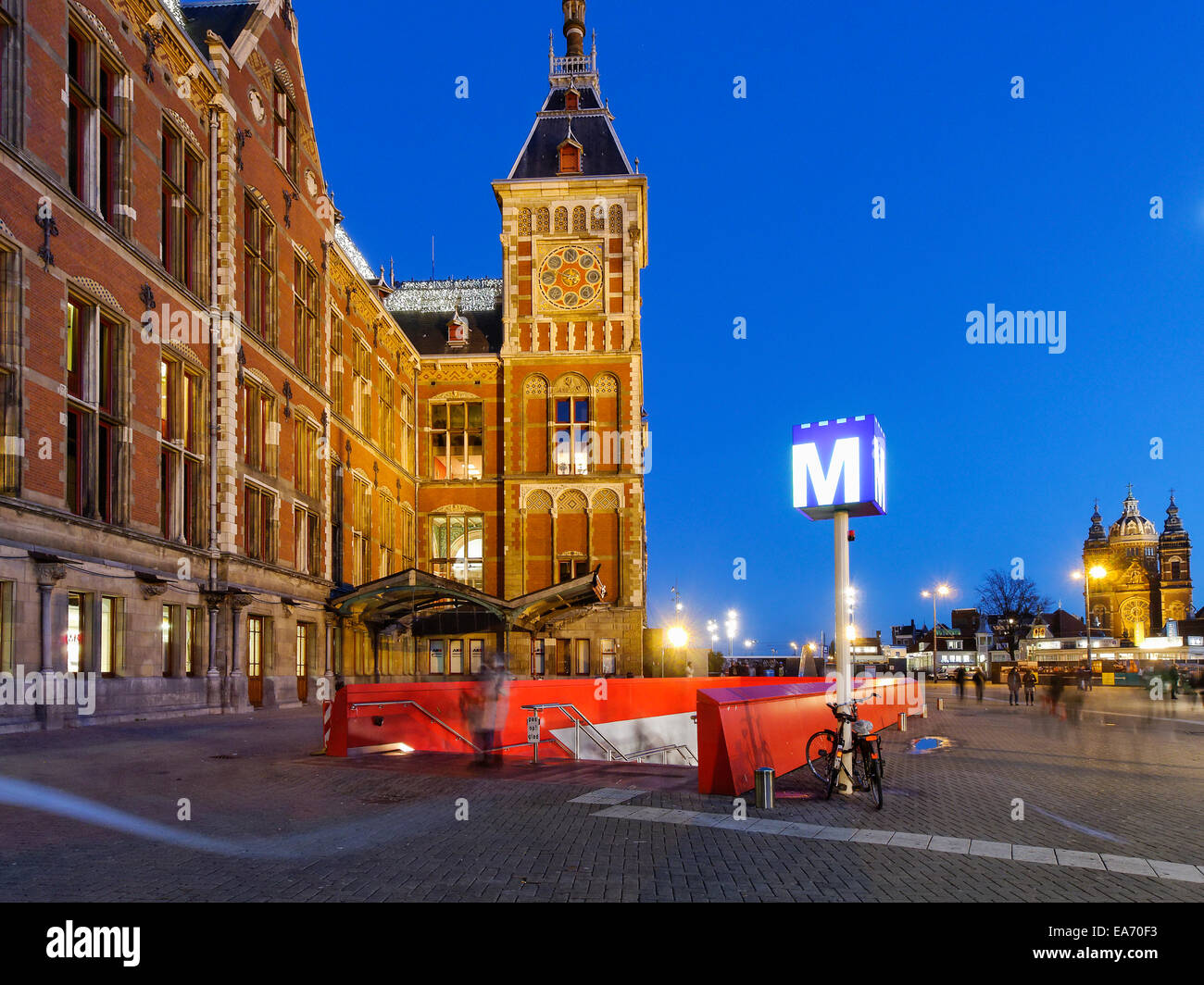 La gare centrale d'Amsterdam, Hollande, Pays-Bas Banque D'Images