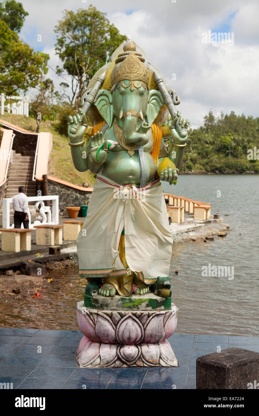 Statue du dieu hindou Ganesh, ou Ganesha, le temple hindou à Grand Bassin, le lac de l'Ile Maurice Banque D'Images