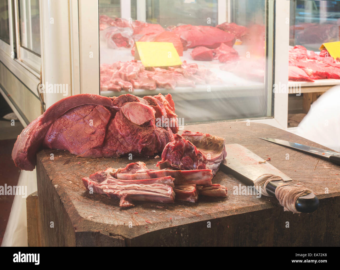 Marché de la viande dans les authentiques Banque D'Images