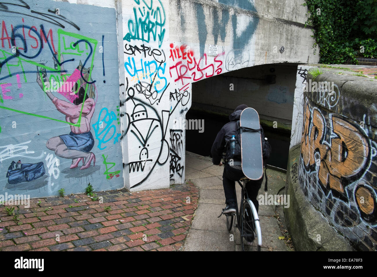 London art urbain graffiti wall Banque D'Images