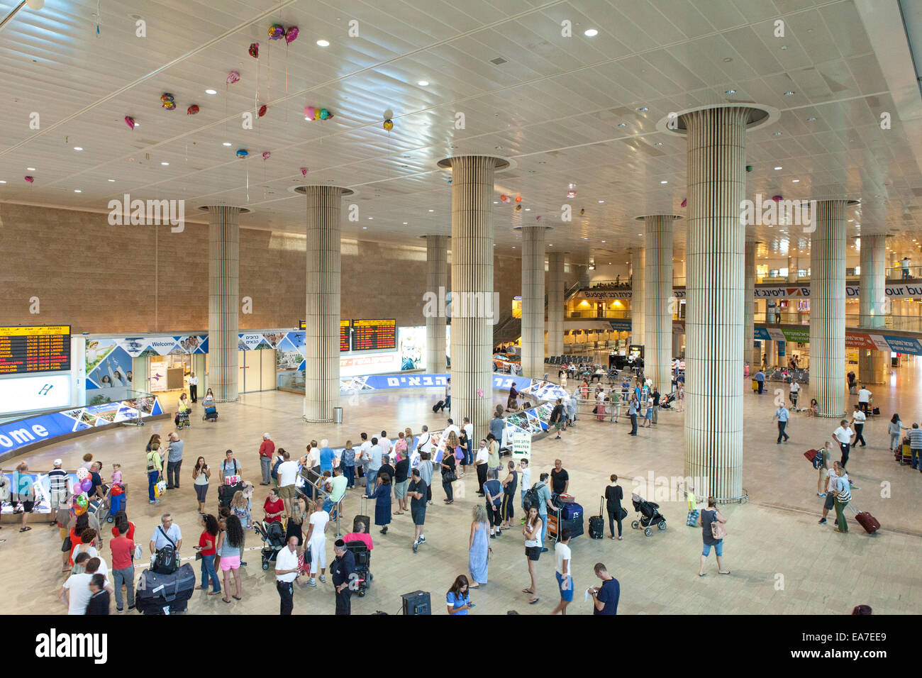 Hall des arrivées de l'aérogare 3 Israël s'aéroport international Ben Gurion Banque D'Images