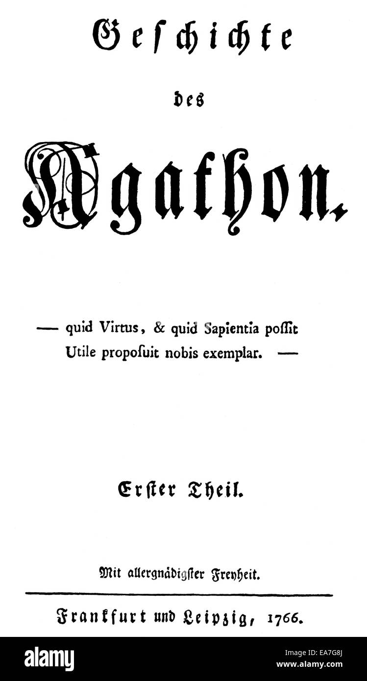 Imprimer historique, 1771, de Christoph Martin Wieland, 1733 - 1813, un poète allemand, traducteur et éditeur de l'époque des Lumières Banque D'Images