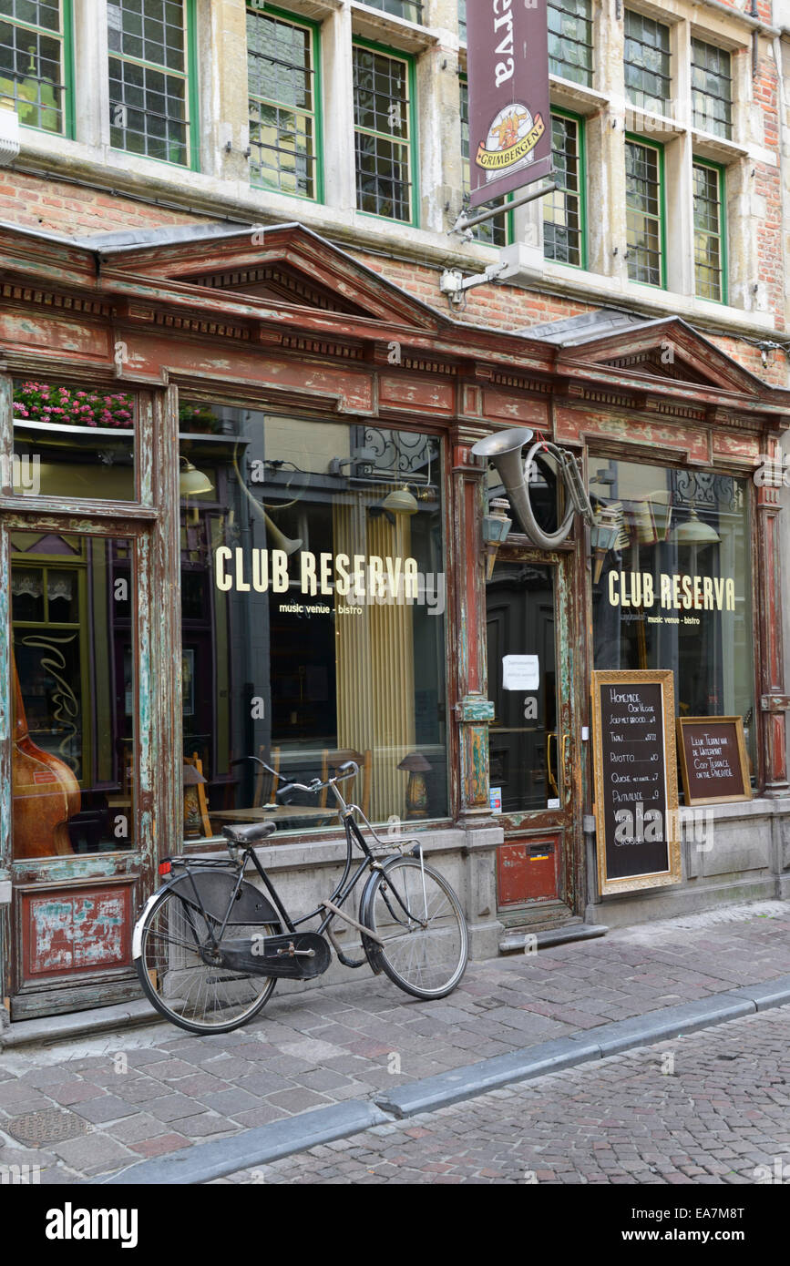 Music Bar, Jan Breydelstraat, Gand, Flandre, Belgique, Europe Banque D'Images