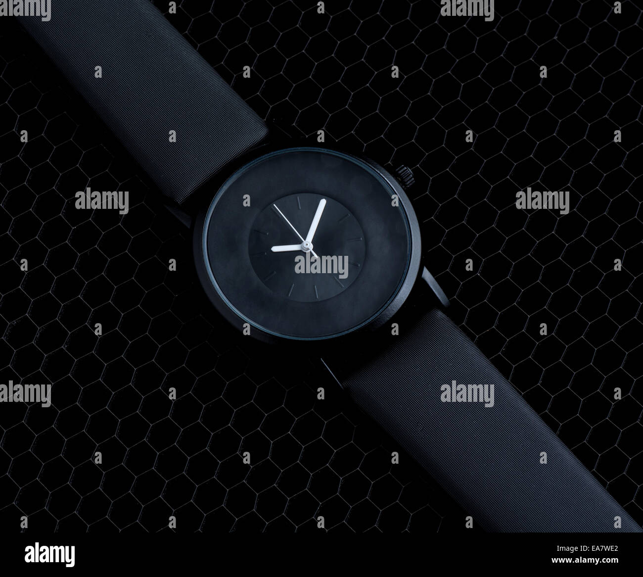 Au cours de l'horloge de luxe noir Banque D'Images
