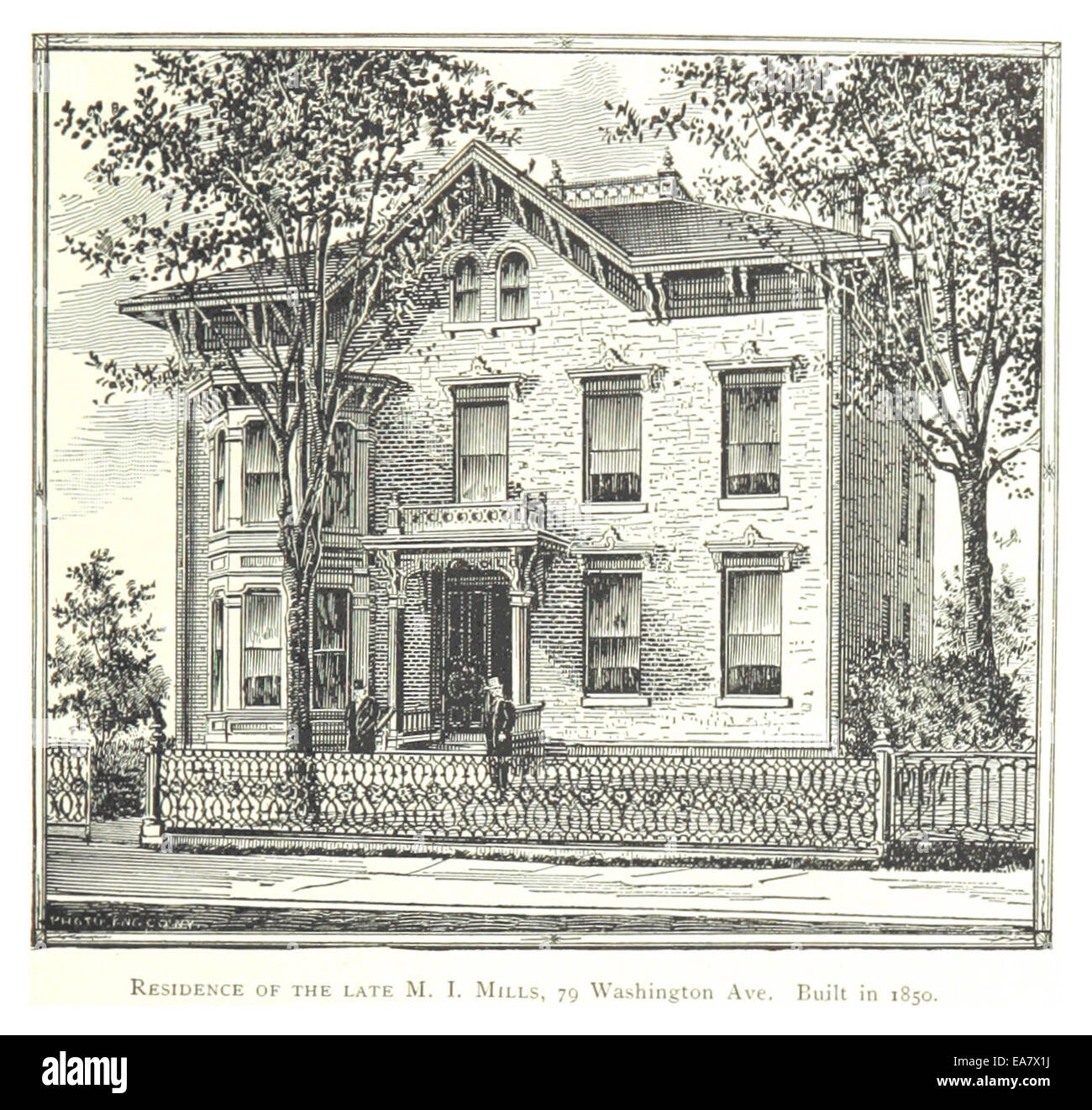 Agriculteur(1884) Detroit, p469 RÉSIDENCE DE LA FIN DES M.I. MILLS, 79 avenue Washington. Construit en 1850 Banque D'Images