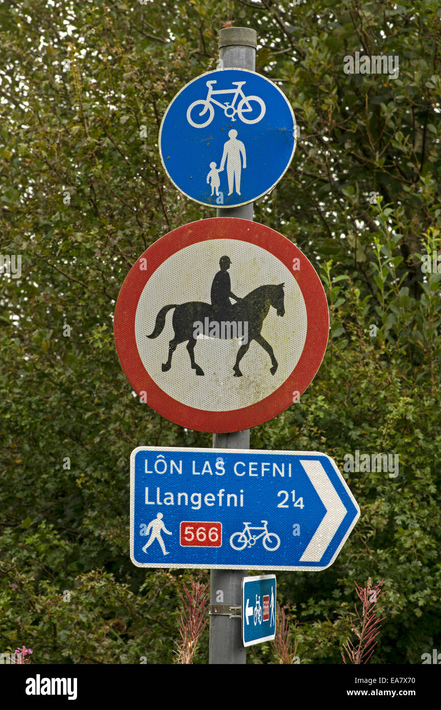 Un signe à la fin de Las Cefni Lon Banque D'Images