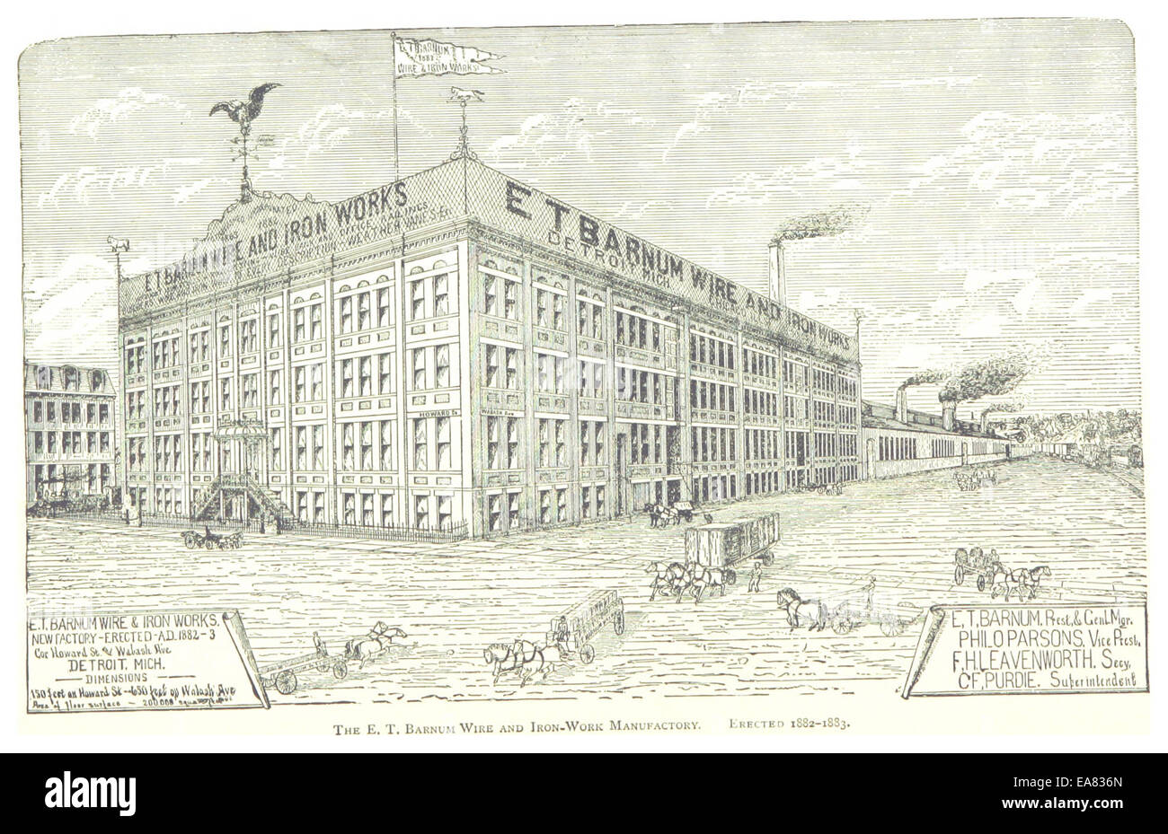 Agriculteur(1884) Detroit (P864 à l'E.T. Le FIL DE FER ET BARNUM MANUFACTURE DE TRAVAIL. Érigée 1882-1883 Banque D'Images