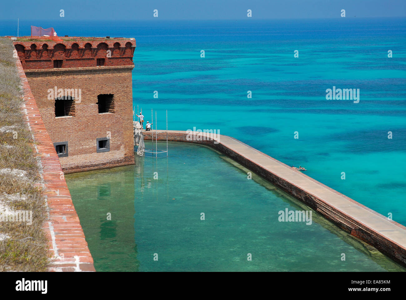 Fort Jefferson's Moat Banque D'Images