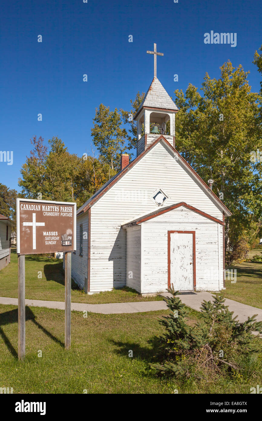 L'église paroissiale de martyrs à Cranberry Portage, Manitoba, Canada. Banque D'Images
