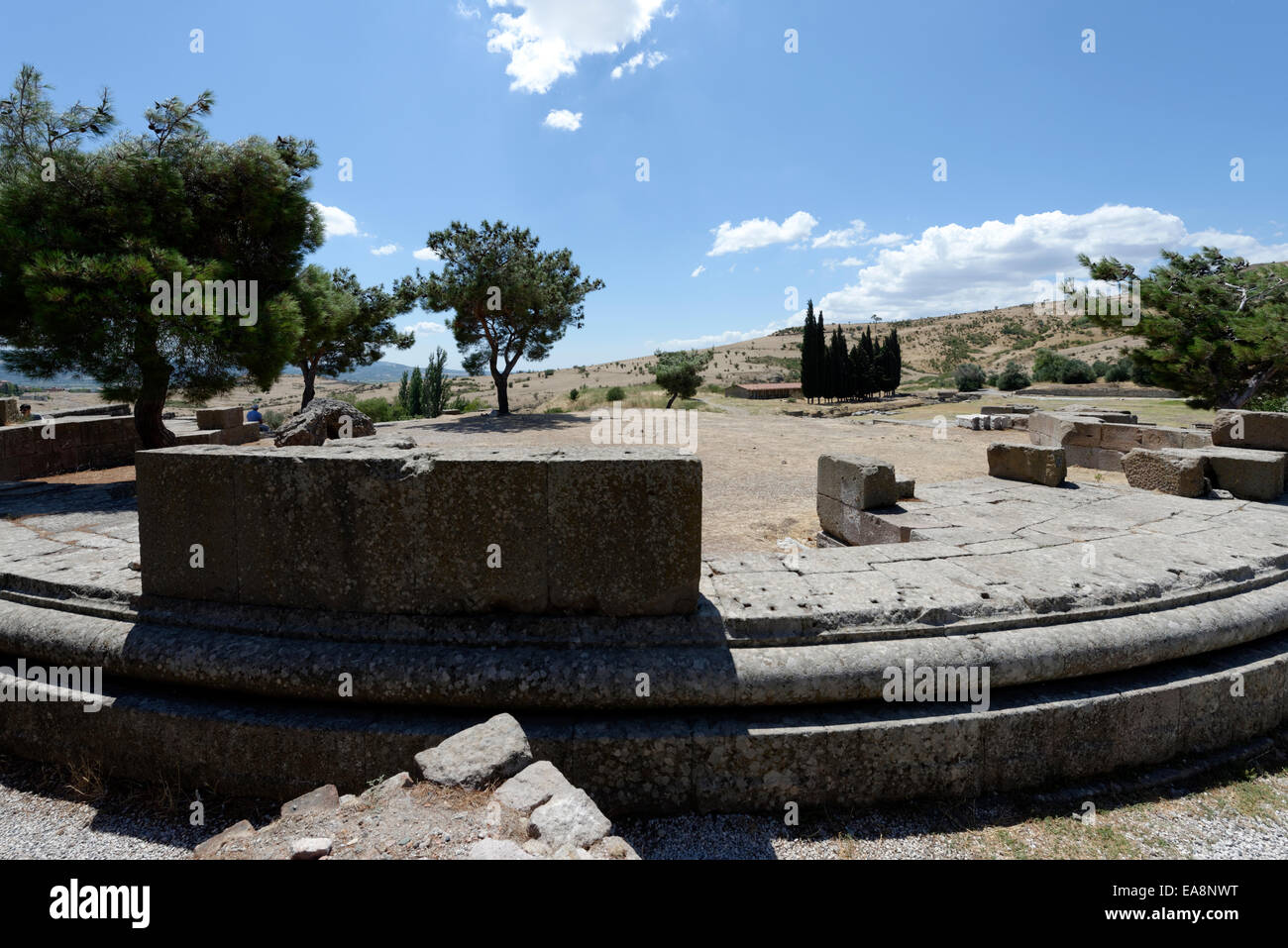Ruines du temple d'Asclépios, qui a été la plus belle structure de l'Asklepieion. Pergame, Bergama, Turquie. Le bui Banque D'Images